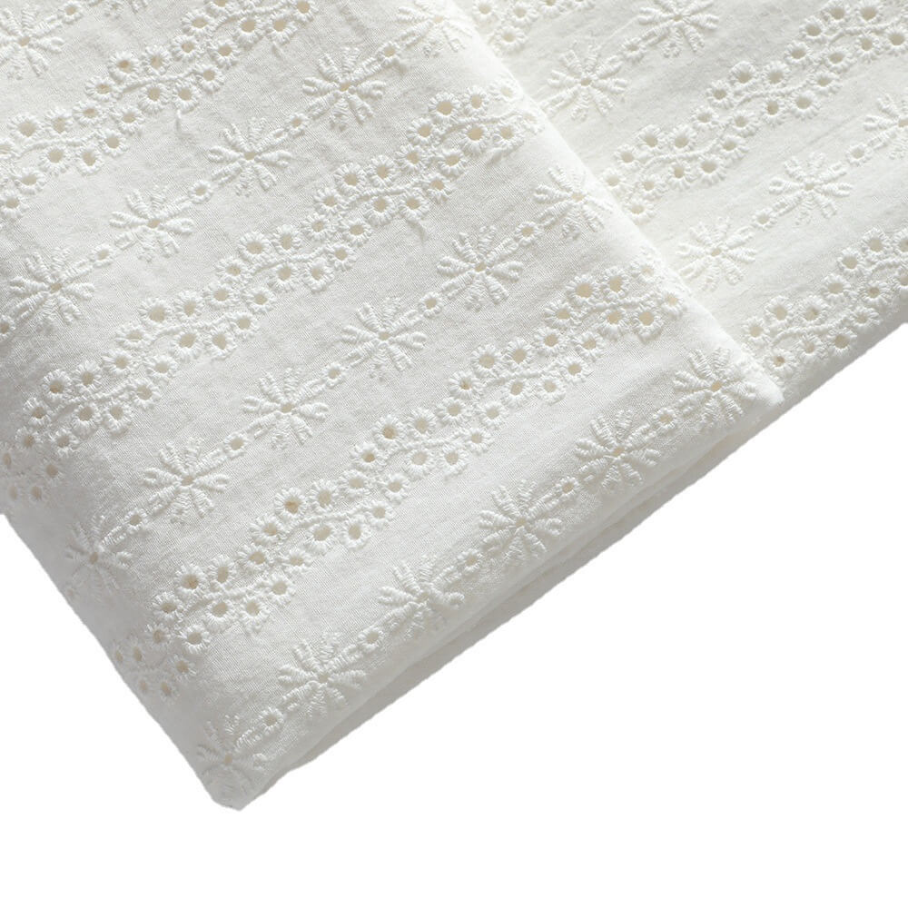 Embroidered Fabric Cutwork All-Over Cotton for Women's Wear Wholesale 6